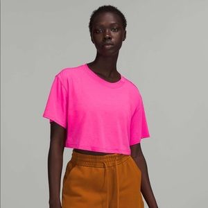 *SOLD ON OTHER SITE* Lululemon sonic pink all yours crop tee